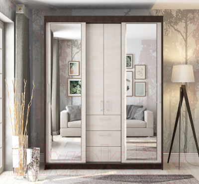 Шкаф-купе Евва 170 VH.2 / АЭП Ш.2 02 (венге/дуб шамони)