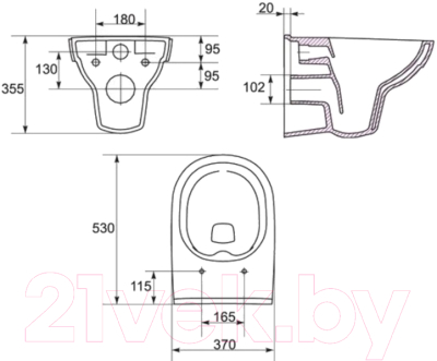 Унитаз подвесной Cersanit City New Clean On