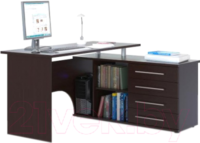 Компьютерный стол Сокол-Мебель КСТ-109 (правый, венге) - фото