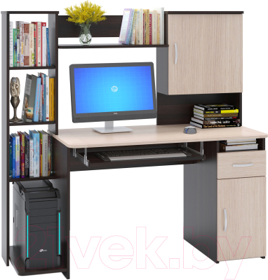 Компьютерный стол Сокол-Мебель КСТ-11.1 (венге/беленый дуб) - фото