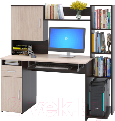 Компьютерный стол Сокол-Мебель КСТ-11.1 (венге/беленый дуб)