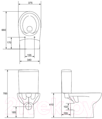 Унитаз напольный Cersanit Nature New Clean On 011