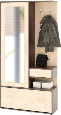 Секция в прихожую Сокол-Мебель ВШ-6 (венге/беленый дуб) - фото