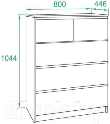 Комод Сокол-Мебель Т-5Р (белый)