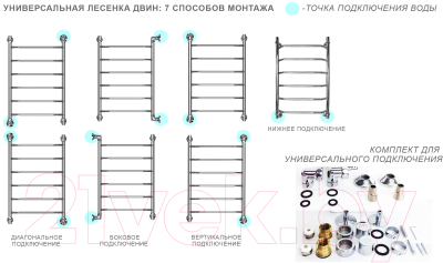 Полотенцесушитель водяной Двин J 80x40 (1