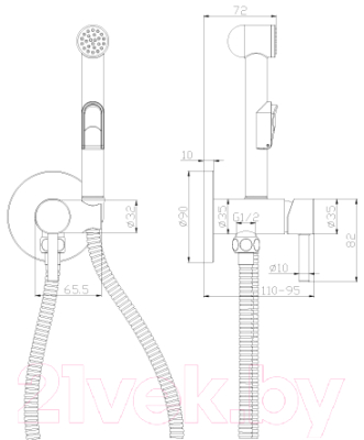 Гигиенический душ со смесителем Rossinka Silvermix X25-51