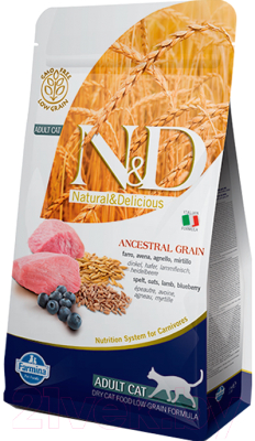 Сухой корм для кошек Farmina N&D Low Grain Lamb & Blueberry Adult - фото