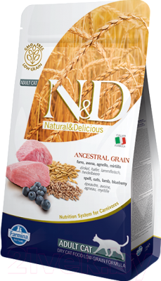 Сухой корм для кошек Farmina N&D Low Grain Lamb & Blueberry Adult - фото