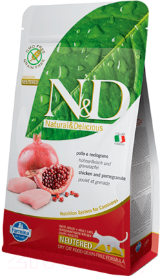 Сухой корм для кошек Farmina N&D Grain Free Cat Chicken & Pomegranate Neutered - фото
