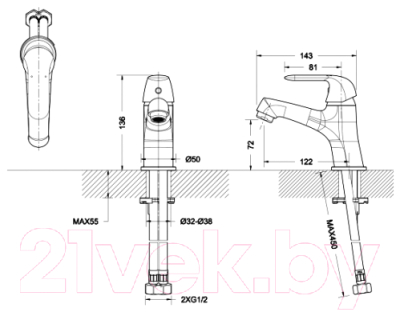 Смеситель Bravat Simple F1135193CP