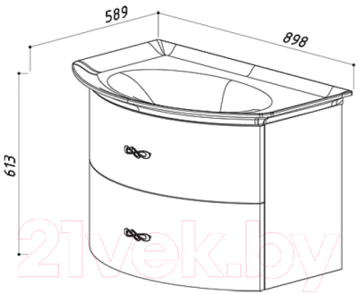 Тумба под умывальник Belux Версаль НП80-02 (белый)