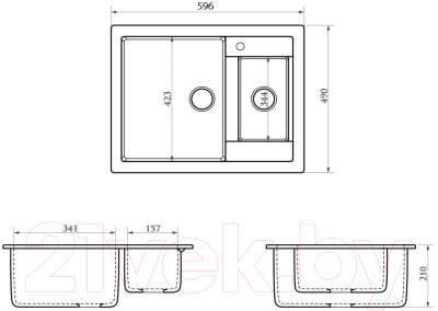 Мойка кухонная Berge BR-6150 (белый)