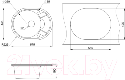 Мойка кухонная GRANULA GR-5802 (шварц)