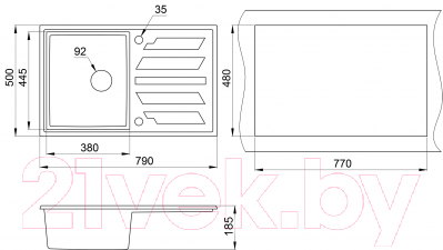Мойка кухонная GRANULA GR-8002 (шварц)