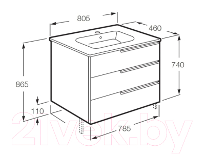 Тумба под умывальник Roca Victoria Nord ZRU9302835