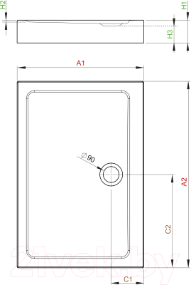Душевой поддон Radaway Doros Compact D900x1200 / SDRD1290-05