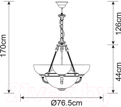 Люстра Arte Lamp Windsor White A3777LM-3-2AB
