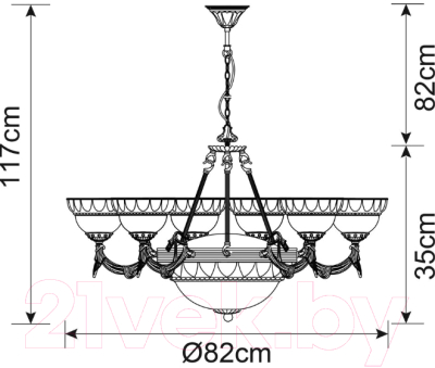 Люстра Arte Lamp Windsor White A3777LM-6-2AB