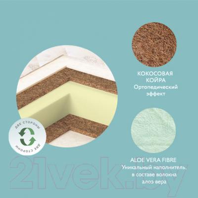 Матрас в кроватку Plitex Flex Cotton Oval ФК-01/4