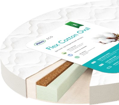Матрас в кроватку Plitex Flex Cotton Oval ФК-01/3 - фото