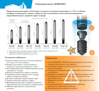 Скважинный насос Джилекс Водомет 55/90 / 5590