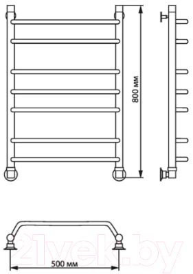Полотенцесушитель водяной Luxon N 80x40