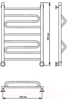 Полотенцесушитель водяной Luxon W 80x50