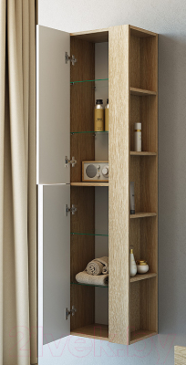 Шкаф-пенал для ванной Aqwella Майами / Mai.05.04