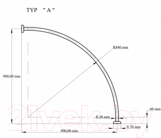 Карниз для душевого поддона Adah 00169