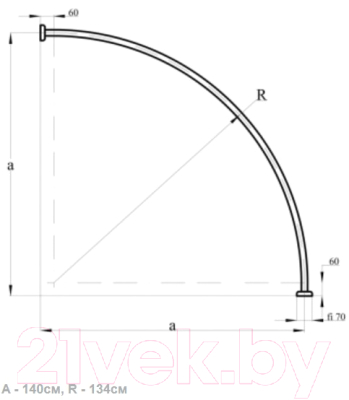 Карниз для ванны Adah 00171