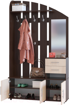 Секция в прихожую Сокол-Мебель ВШ-2.2 (венге/беленый дуб)