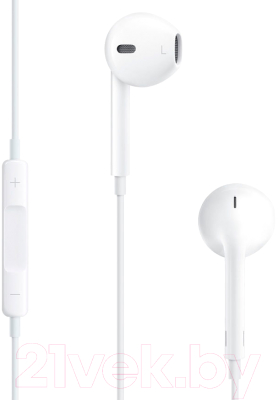 Наушники-гарнитура Apple EarPods с разъемом 3.5мм A1472 / MNHF2