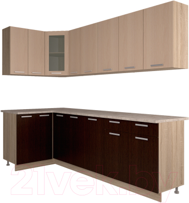 Готовая кухня Интерлиния Мила 12x25 - фото