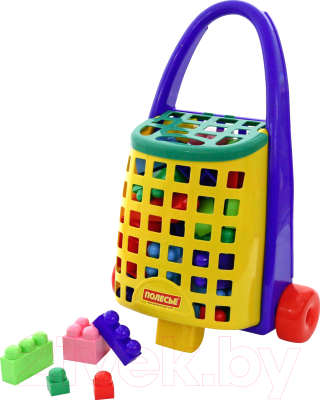 Конструктор Полесье Забавная тележка с конструктором Великан / 44365 - фото