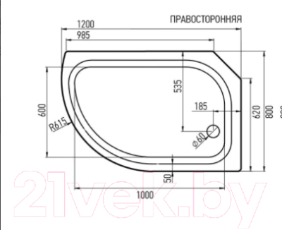 Душевая кабина Erlit ER3512PR-C3-RUS