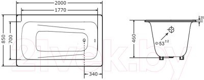 Ванна чугунная Goldman Maxima 200x85