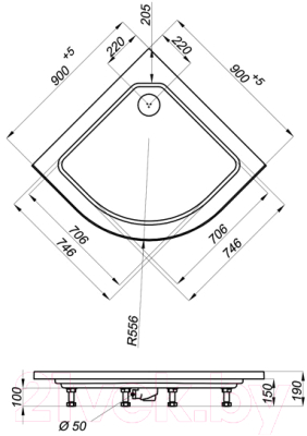 Душевой уголок Triton Стандарт А 90x90 (мозаика)
