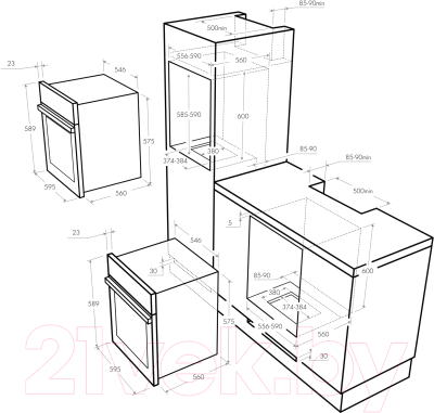 Газовый духовой шкаф Maunfeld MGOG 673W