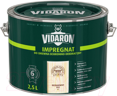 Защитно-декоративный состав Vidaron Impregnant V01 Бесцветный - фото