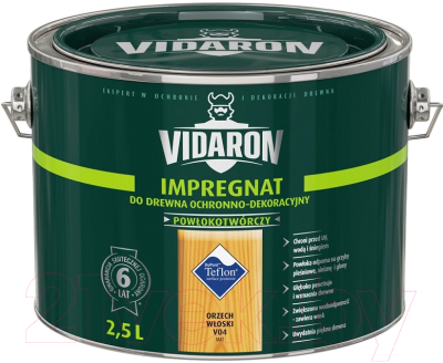 Защитно-декоративный состав Vidaron Impregnant V04 Грецкий орех - фото