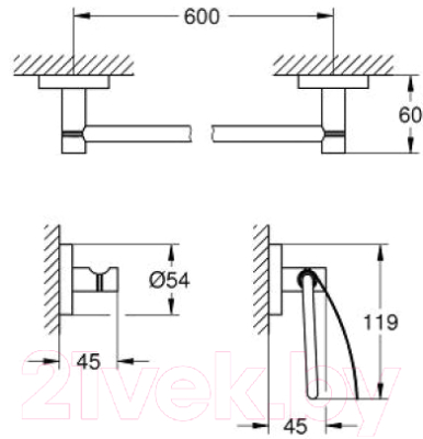 Набор аксессуаров для ванной и туалета GROHE Essentials 40775001