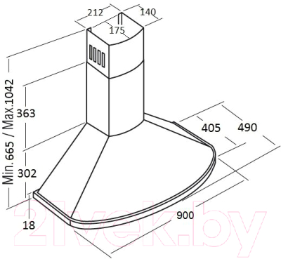 Вытяжка купольная Kuppersberg Bona 90 B Bronze