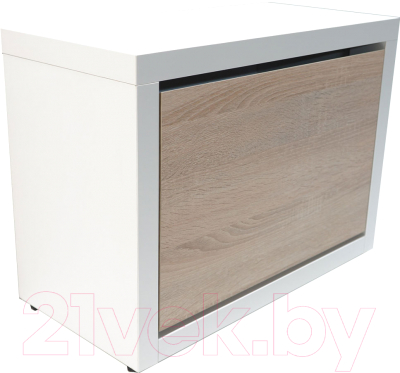 Тумба в прихожую Элана 1.60 (белый/дуб сонома) - фото
