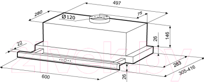 Вытяжка телескопическая Krona Kamilla Slim 600 2m / 00020956