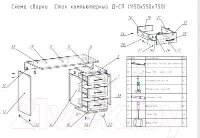 Письменный стол Славянская столица Д-СП1