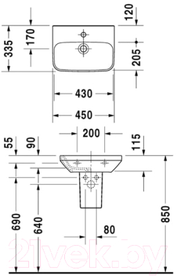 Умывальник Duravit DuraStyle