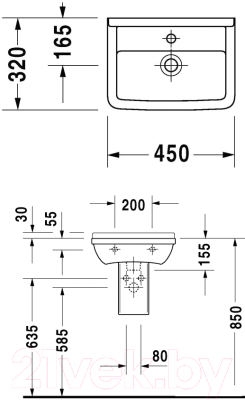 Полупьедестал Duravit Starck 3 (0865170000)