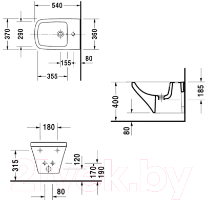 Биде подвесное Duravit DuraStyle 2282150000