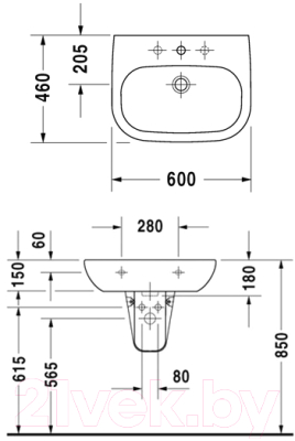 Умывальник Duravit D-Code (23106000002)