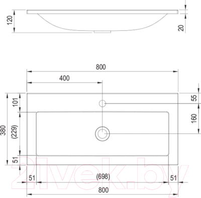 Умывальник Ravak Clear CL 80x38 / XJJ01180000